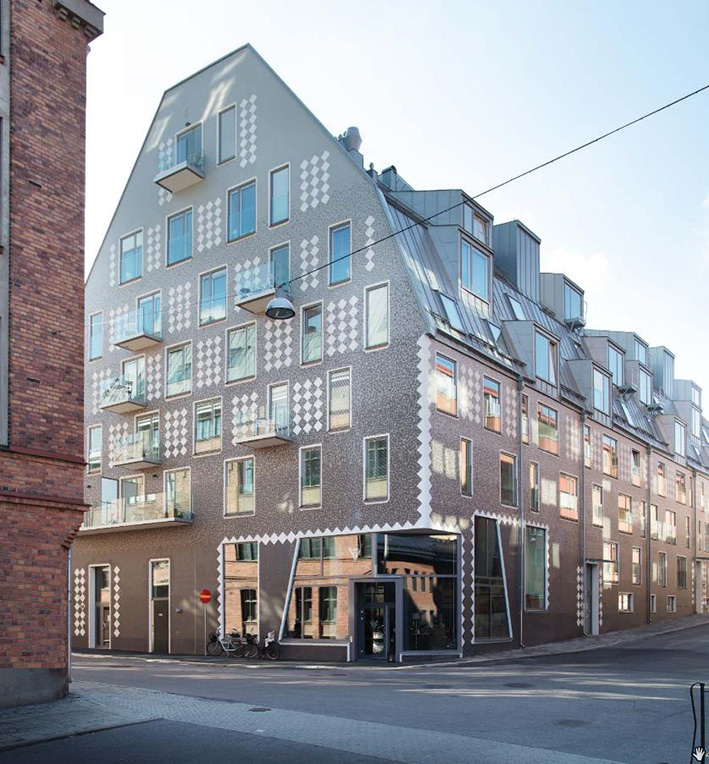 Nybyggda bostadskvarteret Garvaren i Norrköping.